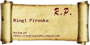 Ringl Piroska névjegykártya